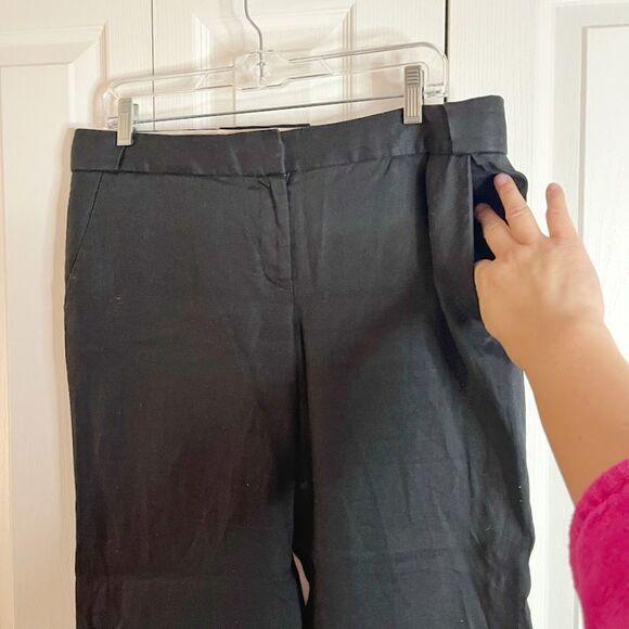 J. Crew Linen City Fit Career Casual Flat Front Wide Leg Unlined Pants - Picture 4 of 14